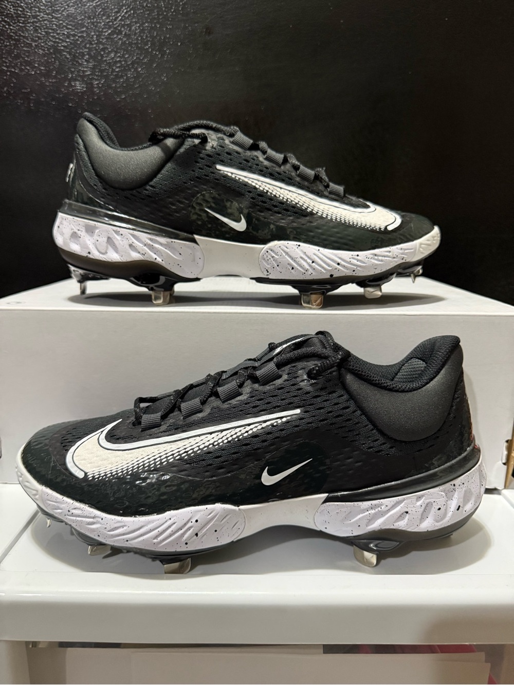 Nike Alpha Huarache Elite 4 Low Baseball Cleats Black Men's Size 8.5  DJ6521-003
